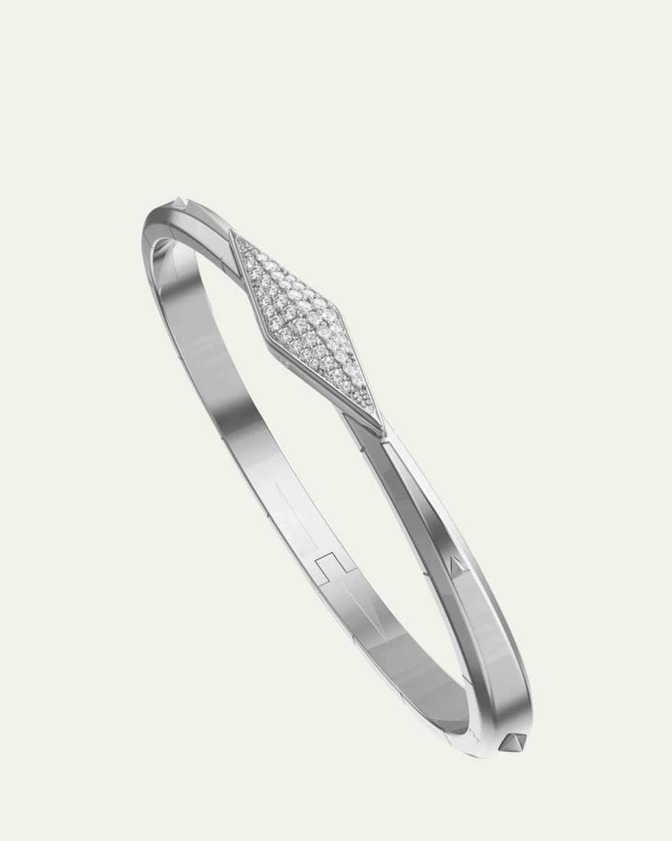 Points North Sterling Silver Cuff with Pave Sapphire Clasp, Large